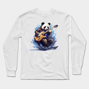 panda play guitar Long Sleeve T-Shirt